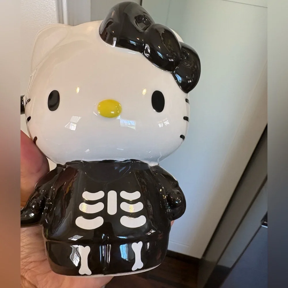 Hello Kitty Black and White Ceramic Skeleton Mug